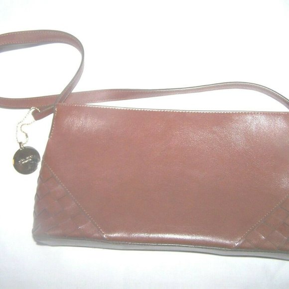 VTG — Nine West Weave Shoulder Bag Purse 🥃 Cognac brown - Picture 6 of 14